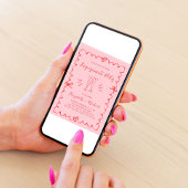 Trendy Roze Rood Wavy Lijst Engagement Party Kaart