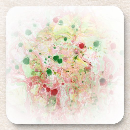 Trendy roze roodgeel groen Abstract modern Bier Onderzetter (Voorkant)