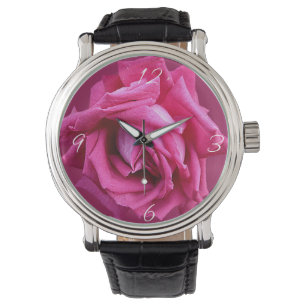 Trendy roze roos bloemenmoderne boho mooi horloge