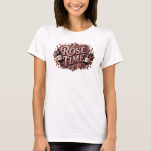 Trendy Roze ROS TIME Quote T-shirt