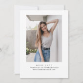 Trendy Roze Rose Bow Ribbon FOTO Afstudeerfeest Kaart (Achterkant)