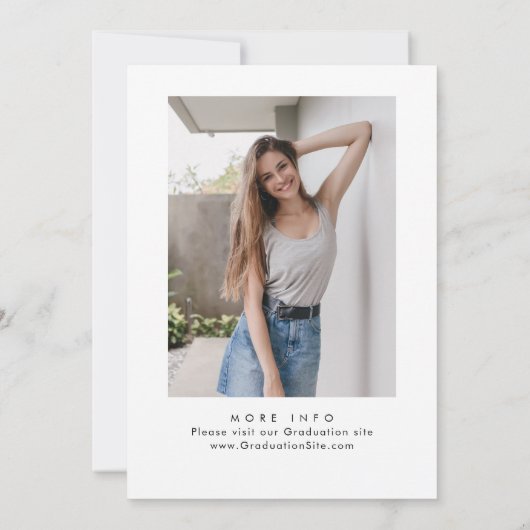 Trendy Roze Rose Bow Ribbon FOTO Afstudeerfeest Kaart (Achterkant)