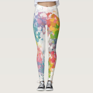 Trendy roze roze blauwe gele groene kleuren Modern Leggings