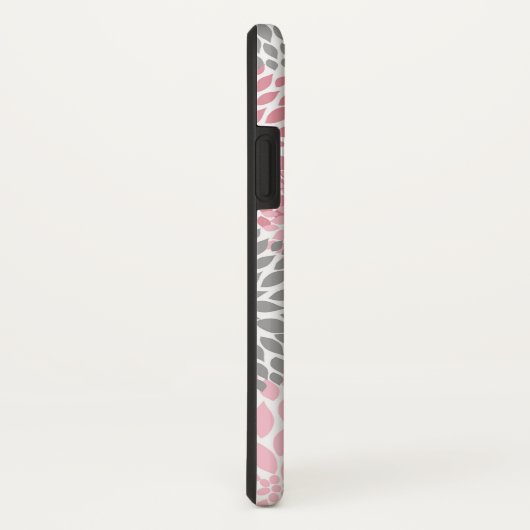 Trendy roze roze bloemen met monogram Case-Mate iPhone case (Achterkant / rechts)