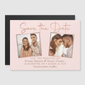 Trendy roze roze goud 2 Foto sparen de Magnet Datu (Voorkant / Achterkant)