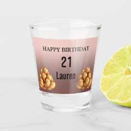 Trendy roze roze gouden ballonnen 21e verjaardag shot glas