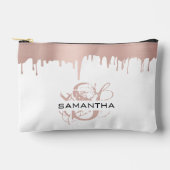 Trendy Roze Roze Gouden Metallic Druppels Monogram Etui (Voorkant)