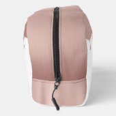 Trendy Roze Roze Gouden Metallic Druppels Monogram Toilettasje (Rechts)