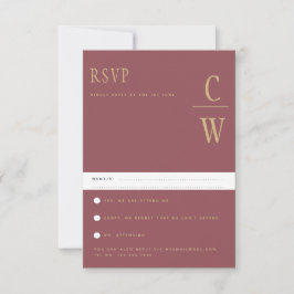 Trendy Roze Roze Gouden Trouw RSVP Kaartje