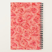 Trendy Roze Rozen Modern Logo Notitieboek (Achterkant)