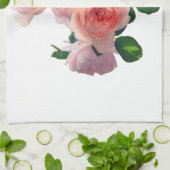 Trendy Roze Rozen Moderne Bloemen Sjabloon Theedoek (Gevouwen)