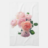 Trendy Roze Rozen Moderne Bloemen Sjabloon Theedoek (Verticaal)