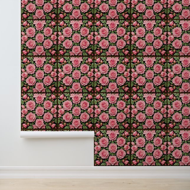 Trendy roze rozen mooi Collectie Behang (Applicatie)