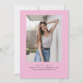 Trendy Roze Rozenboog Lint FOTO Afstudeerfeest Kaart (Achterkant)