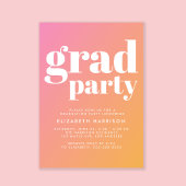 Trendy Roze Sinaasappel Foto Graduation Party Kaart