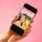 Trendy Roze Sinaasappel Foto Graduation Party Kaart