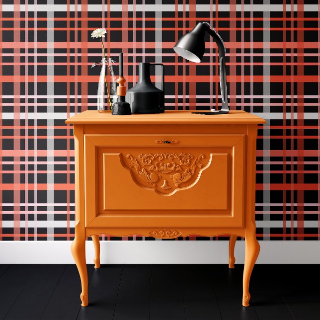 Trendy Roze, Sinaasappel & Zwart Halloween Plaid Behang (Creator heeft geüpload)