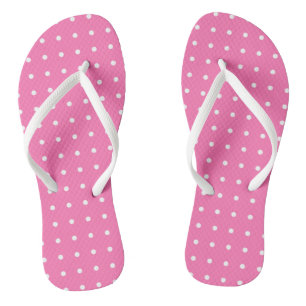 Trendy roze Sjabloon Witte Stippen Rustisch Patroo Teenslippers