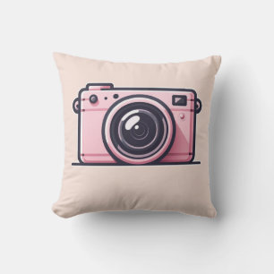 Trendy roze snapshot camera fotografie kussen
