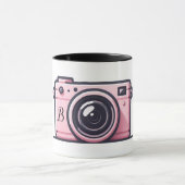 Trendy roze snapshot camera fotografie mok (Midden)