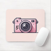 Trendy roze snapshot camera fotografie muismat (Met muis)