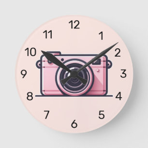 Trendy roze snapshot camera fotografie ronde klok
