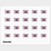 Trendy roze snapshot camera fotografie ronde sticker (Vel)
