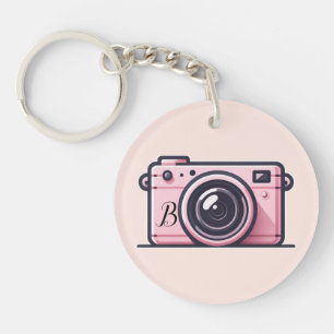 Trendy roze snapshot camera fotografie sleutelhanger