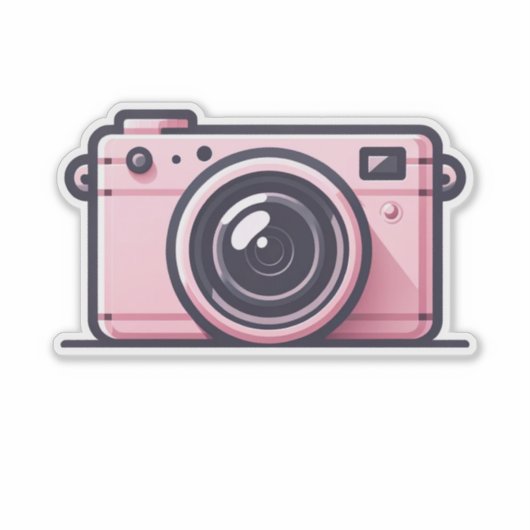 Trendy roze snapshot camera fotografie sticker (Voorkant)