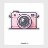 Trendy roze snapshot camera fotografie sticker (Vel)