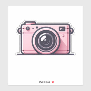Trendy roze snapshot camera fotografie sticker
