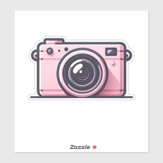 Trendy roze snapshot camera fotografie sticker (Vel)