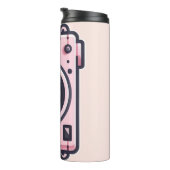 Trendy roze snapshot camera fotografie thermosbeker (Geroteerd rechts)
