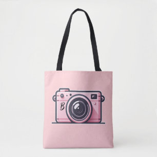 Trendy roze snapshot camera fotografie tote bag