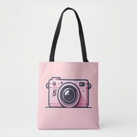 Trendy roze snapshot camera fotografie tote bag (Voorkant)