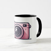 Trendy Roze Snapshot Shoot Camera Fotografie Mok (Voorkant rechts)