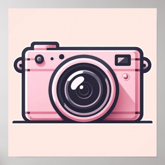 Trendy Roze Snapshot Shoot Camera Fotografie  Poster (Voorkant)