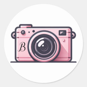 Trendy Roze Snapshot Shoot Camera Fotografie  Ronde Sticker