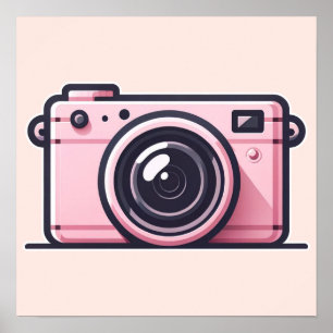 Trendy Roze Snapshot Shoot Camerafotografie  Poster