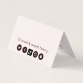 Trendy Roze Snoepjes Taarten Bakkerij Visitekaartje (Achterkant)