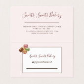 Trendy Roze Snoepjes Taarten Bakkerij Visitekaartje (Binnenkant ongevouwen)