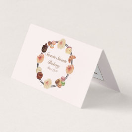 Trendy Roze Snoepjes Taarten Bakkerij Visitekaartje