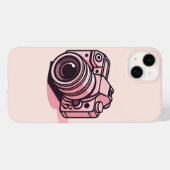 Trendy Roze Spiegelloze Fotocamera Gepersonaliseer Case-Mate iPhone Case (Achterkant (horizontaal))