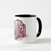 Trendy Roze Spiegelloze Fotocamera Gepersonaliseer Mok (Voorkant rechts)