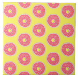 Trendy Roze Spikkels Donuts Leuke Patroon  Tegeltje