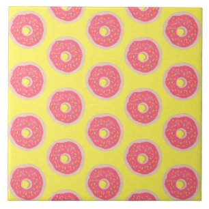 Trendy Roze Spikkels Donuts Leuke Patroon Tegeltje