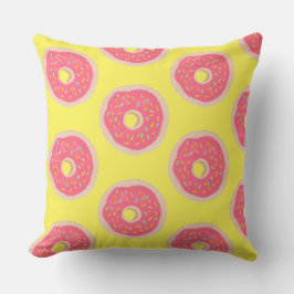 Trendy Roze Spikkels Donuts Patroon Pretfeestje  Kussen