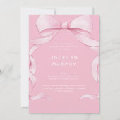 Trendy Roze Strik Afstudeerfoto Aankondiging (Achterkant)