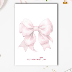 Trendy Roze Strik Gebonden Met Naam Monogram Post-it® Notes