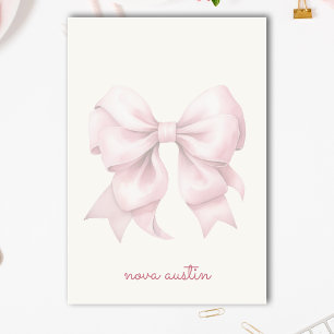 Trendy Roze Strik Geborduurd Met Naam Initiaal Post-it® Notes